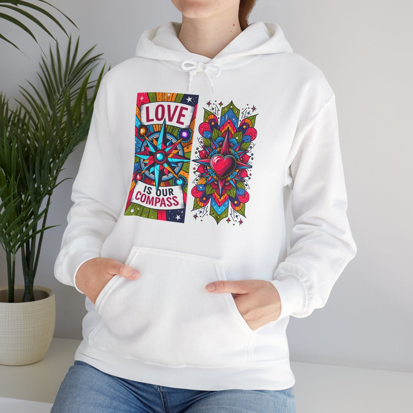 🧭❤️Love Is Our Compass Hoodie – Heart-Led Comfort for Every Journey