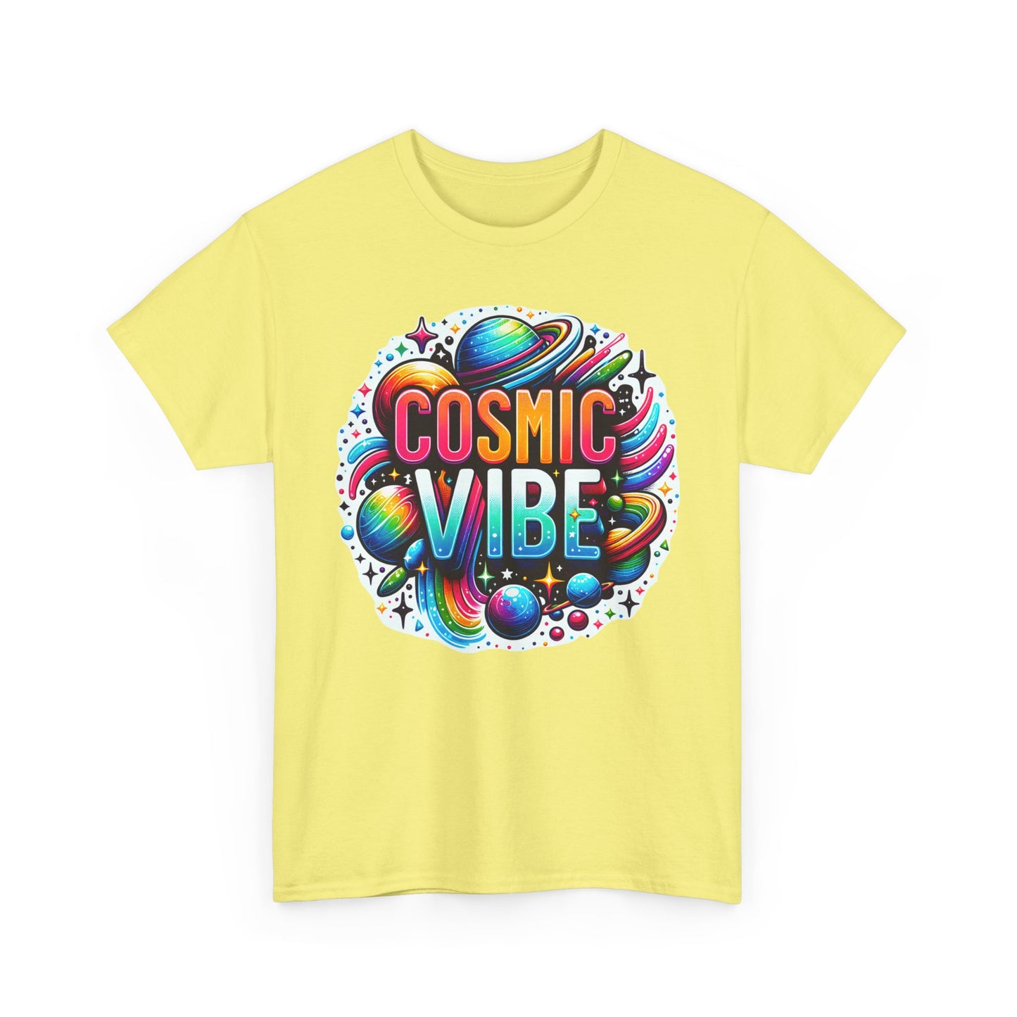 🌌Cosmic Vibes Heavy Cotton Tee - Align with the Rhythm of the Universe