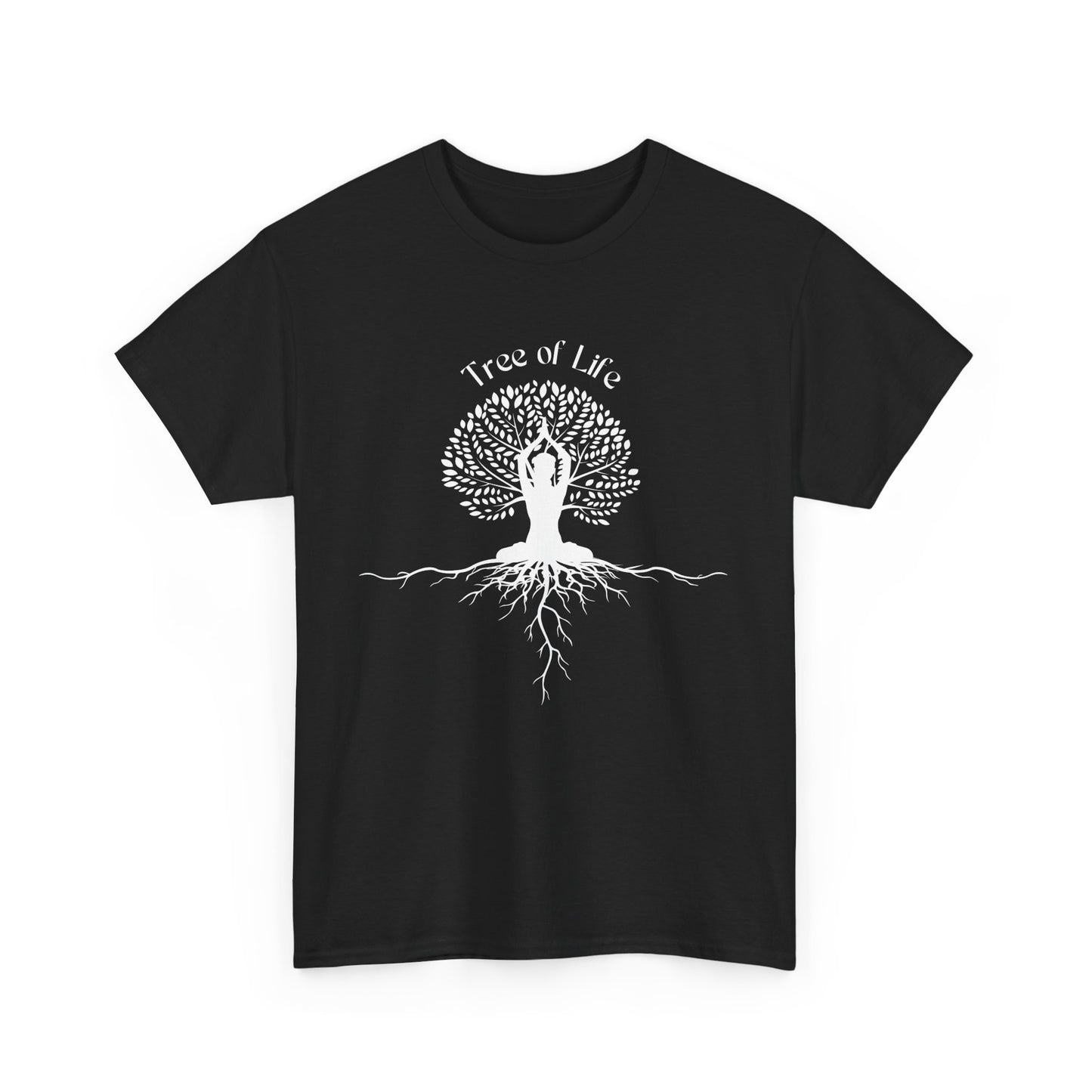 🌳Rooted in Life heavy Cotton Tee - Tree of Life with Yoga Pose