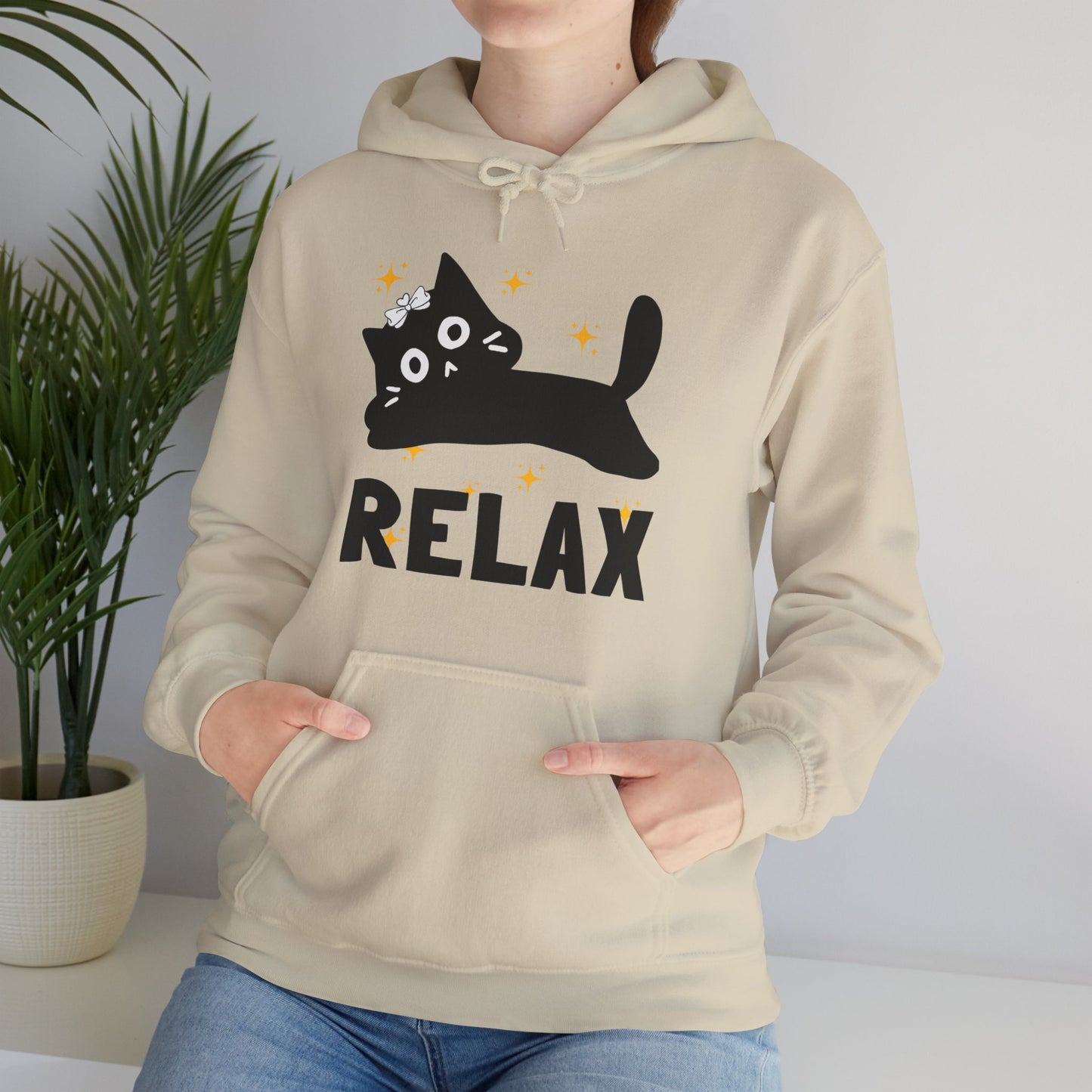 🐱Relax Hoodie — Trust the Divine, Live Like a Cat: Stay In the Moment✨🌿