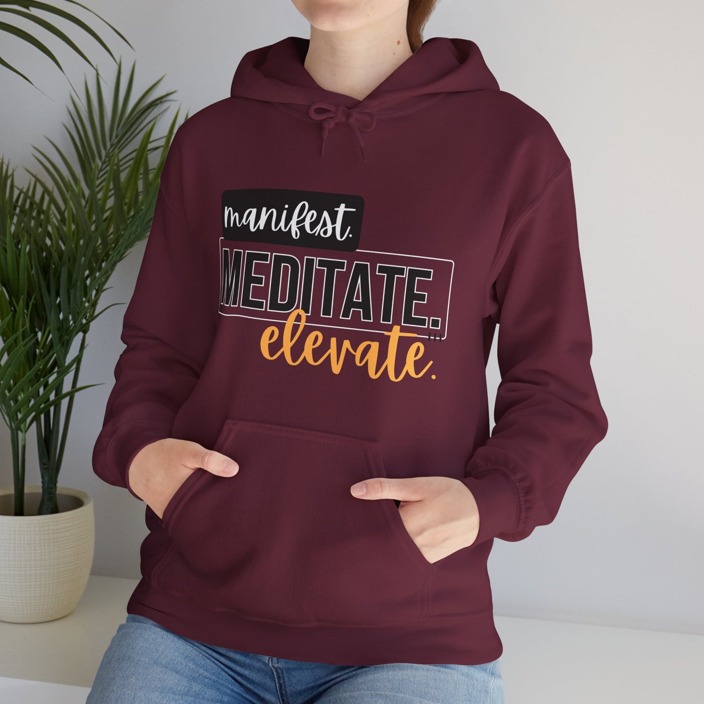 ✨Manifest. Meditate. Elevate. Hoodie – A Wearable Mantra for Mindful Living🌿
