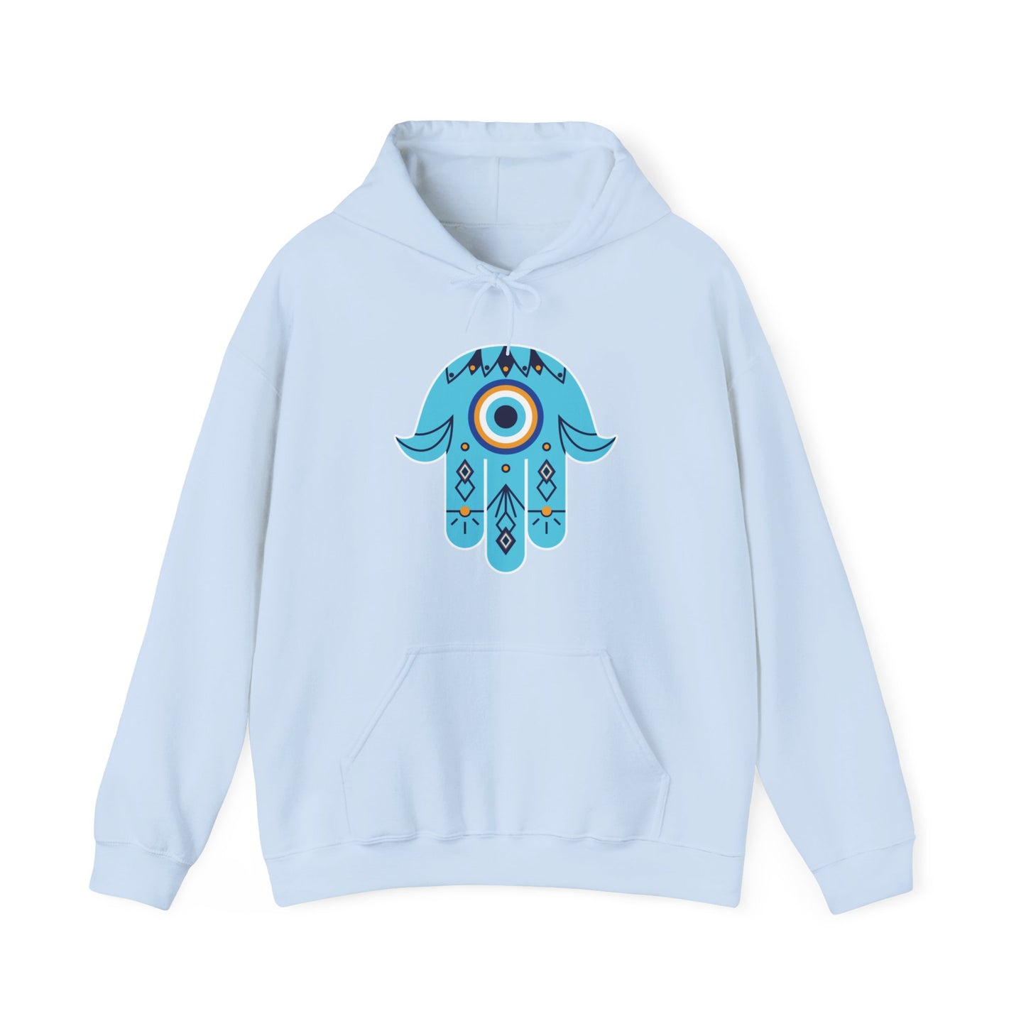 🧿Hand of Hamsa with Evil Eye Motif Protection Hoodie🧿🌙✨
