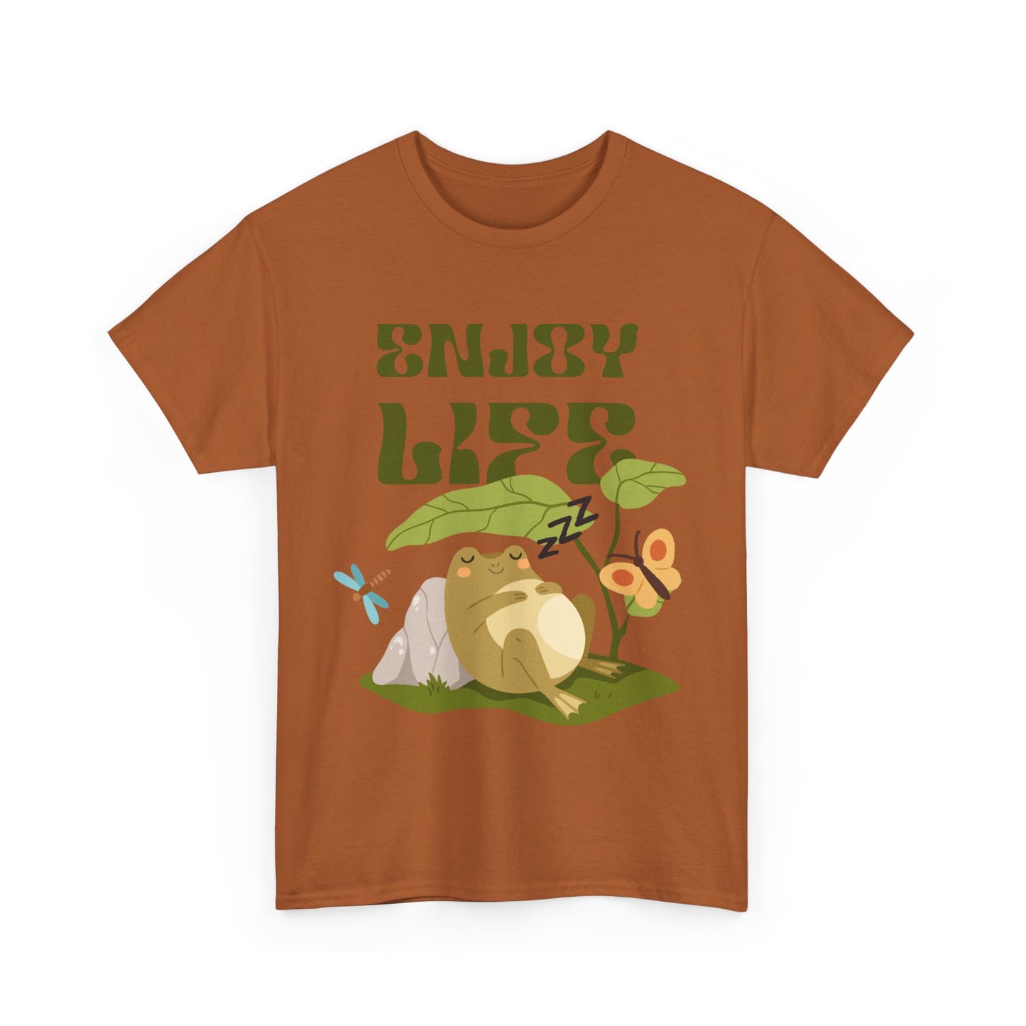 “Enjoy Life” Frog Tee - Chill Vibes Only - Heavy Cotton Tee