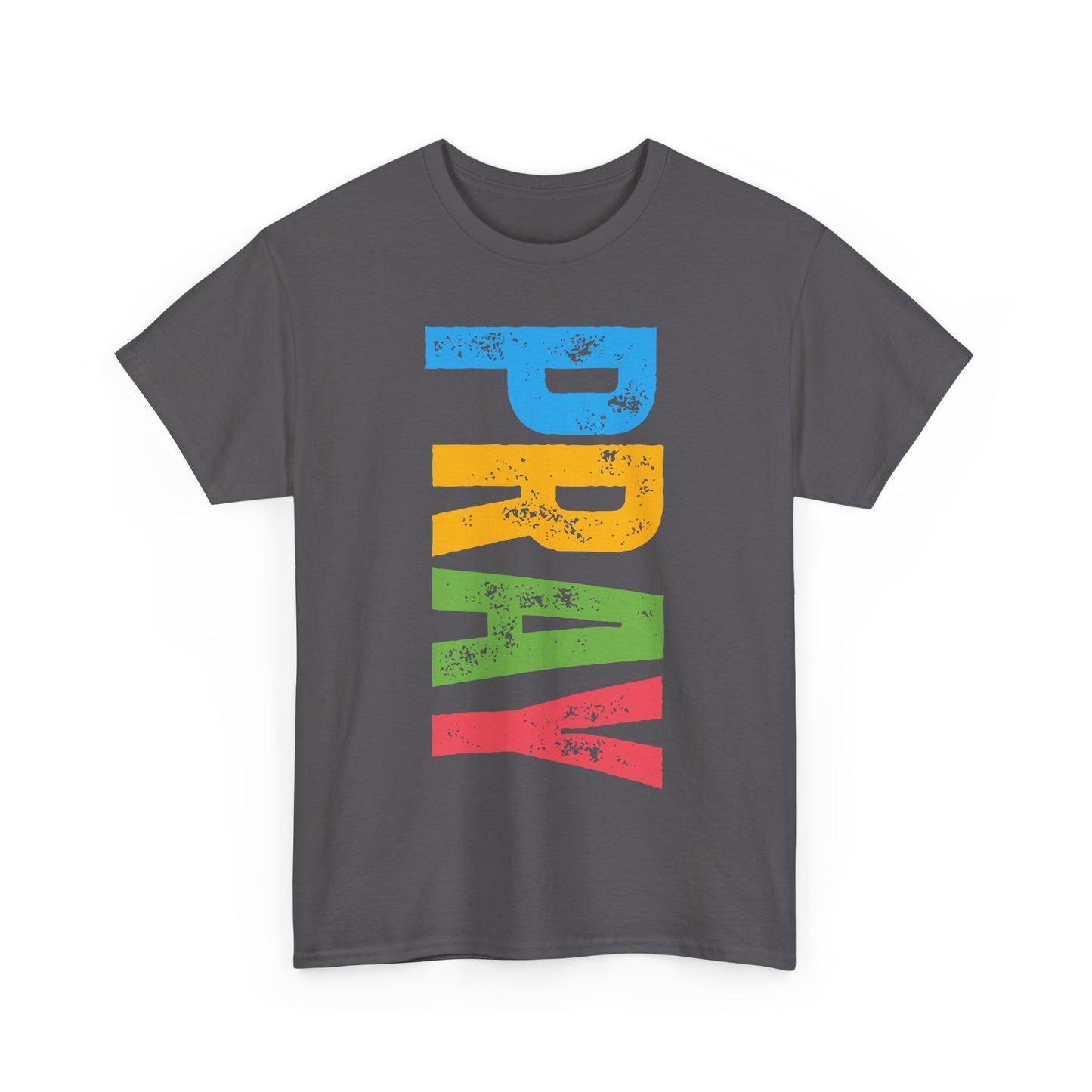 "PRAY" Heavy Cotton Tee - Inspirational T-Shirt for Spiritual Growth