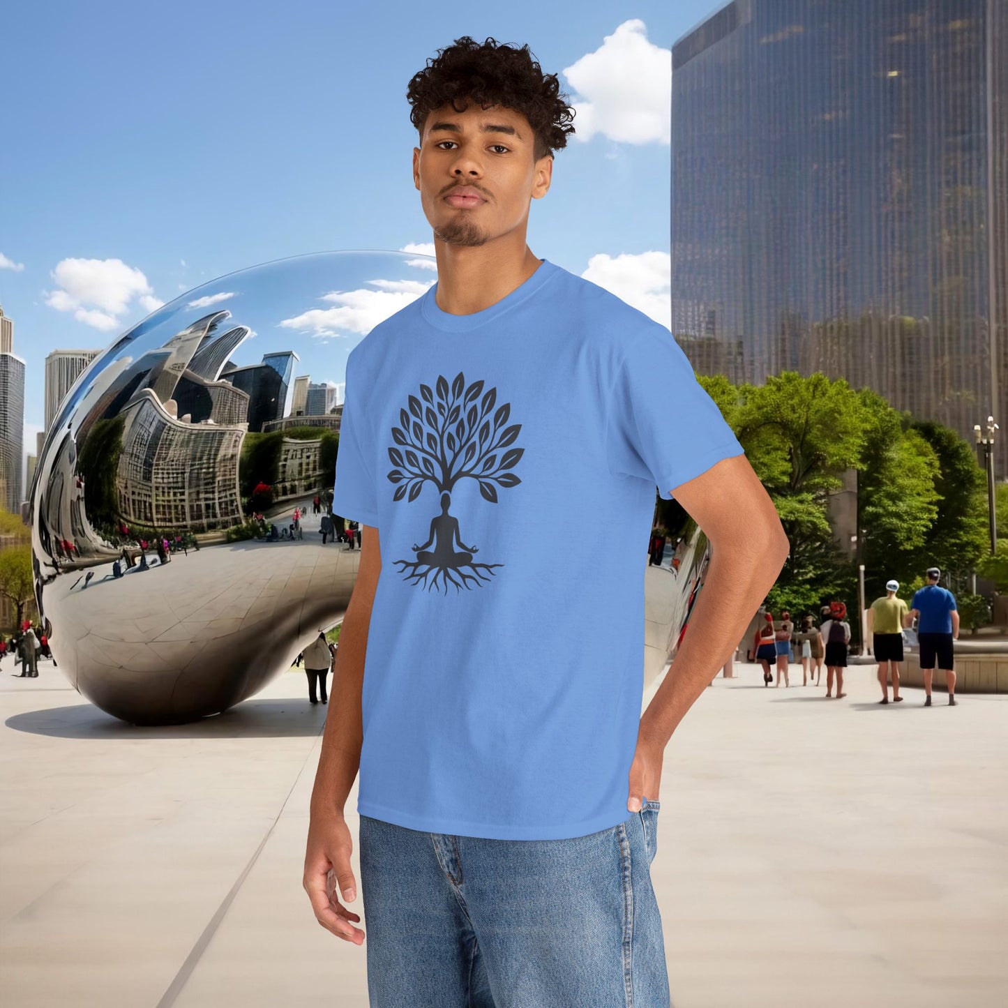 🌲🖤 ROOTED IN STILLNESS — Menaste™ Meditation Tee