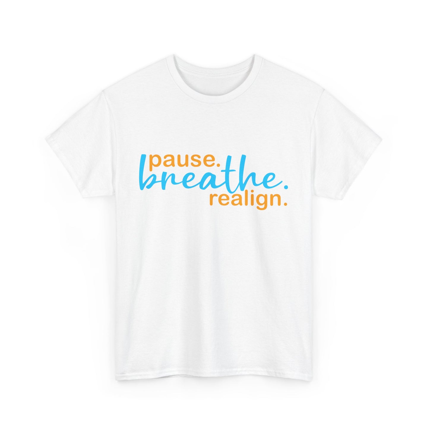🌬️Aligned Calm Heavy Cotton Tee - Pause. Breathe. Align.