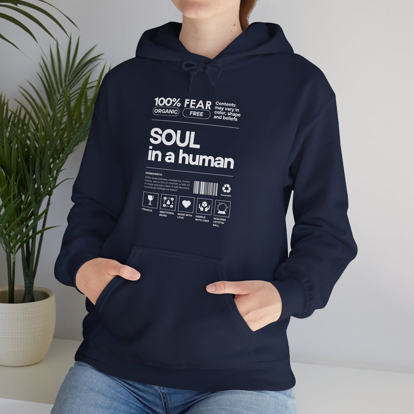 🌿Soul in a Human – Nutrition Facts Hoodie💫✨