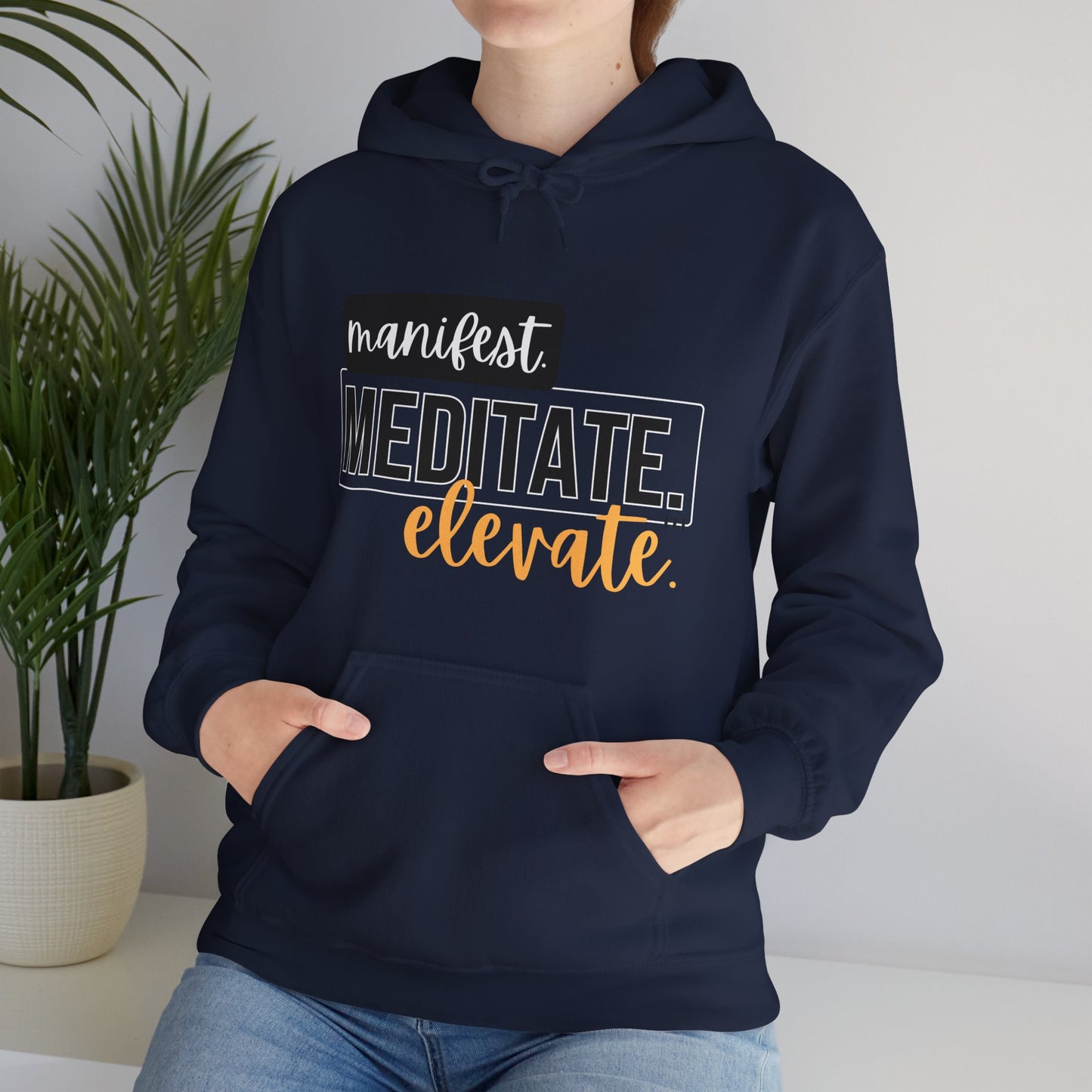 ✨Manifest. Meditate. Elevate. Hoodie – A Wearable Mantra for Mindful Living🌿