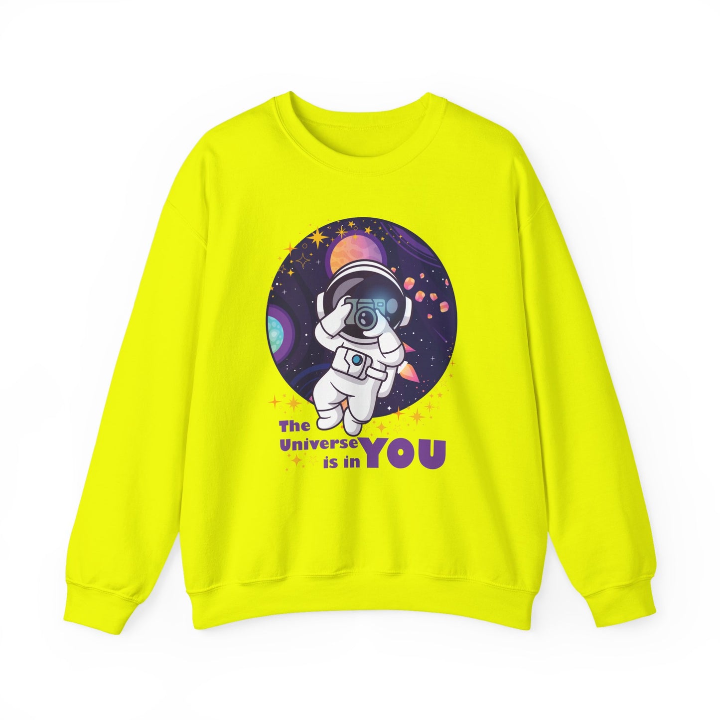 🌌"The Universe Is In YOU" Cosmic Camera📷 Crewneck Sweatshirt