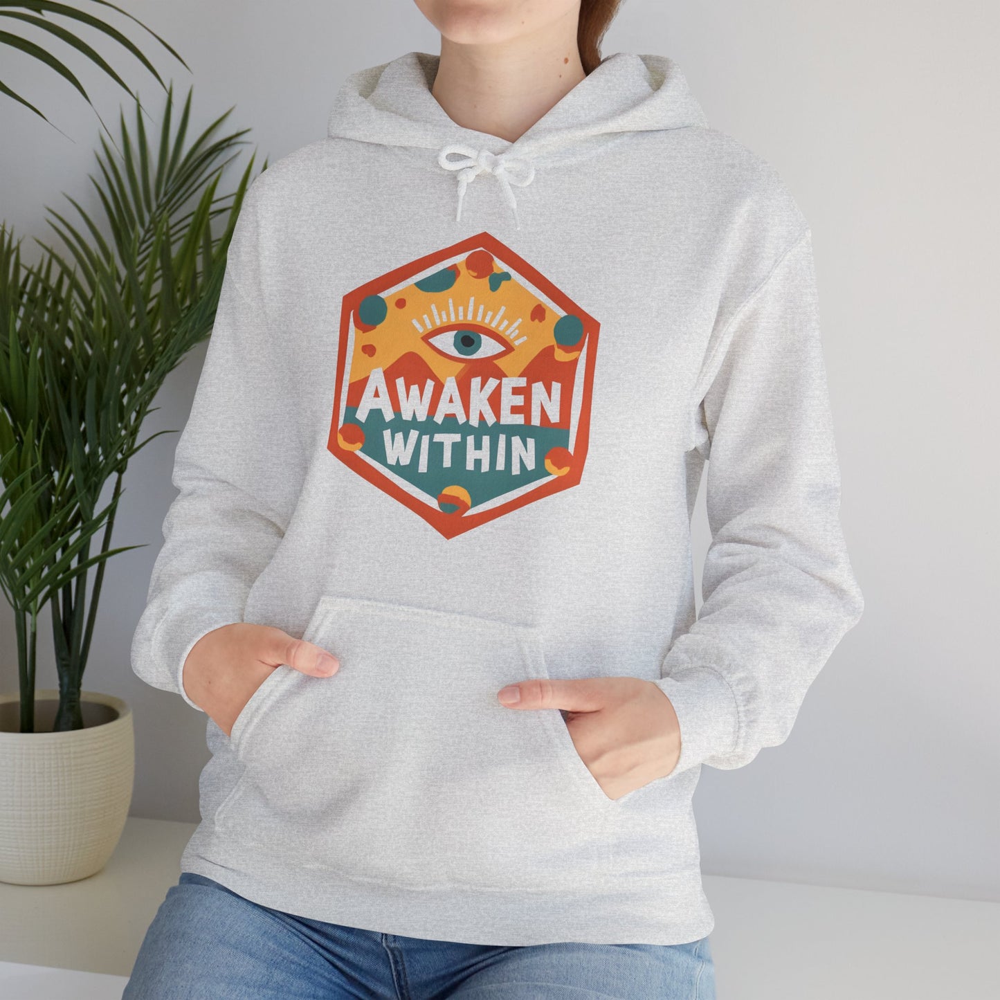 👁️Awaken Within Hoodie – Third Eye Geometric Design | Spiritual Awakening Vibes🌀✨