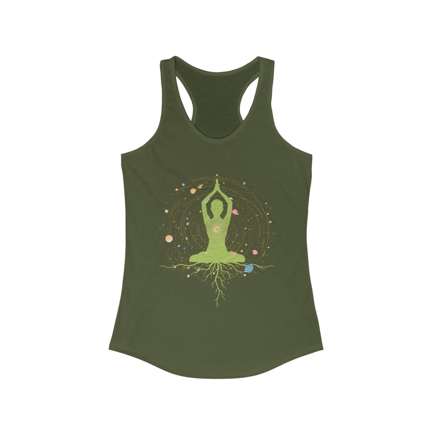 “Rooted in the Cosmos” Racerback Tank - Flow from the Heart, Grounded in Soul