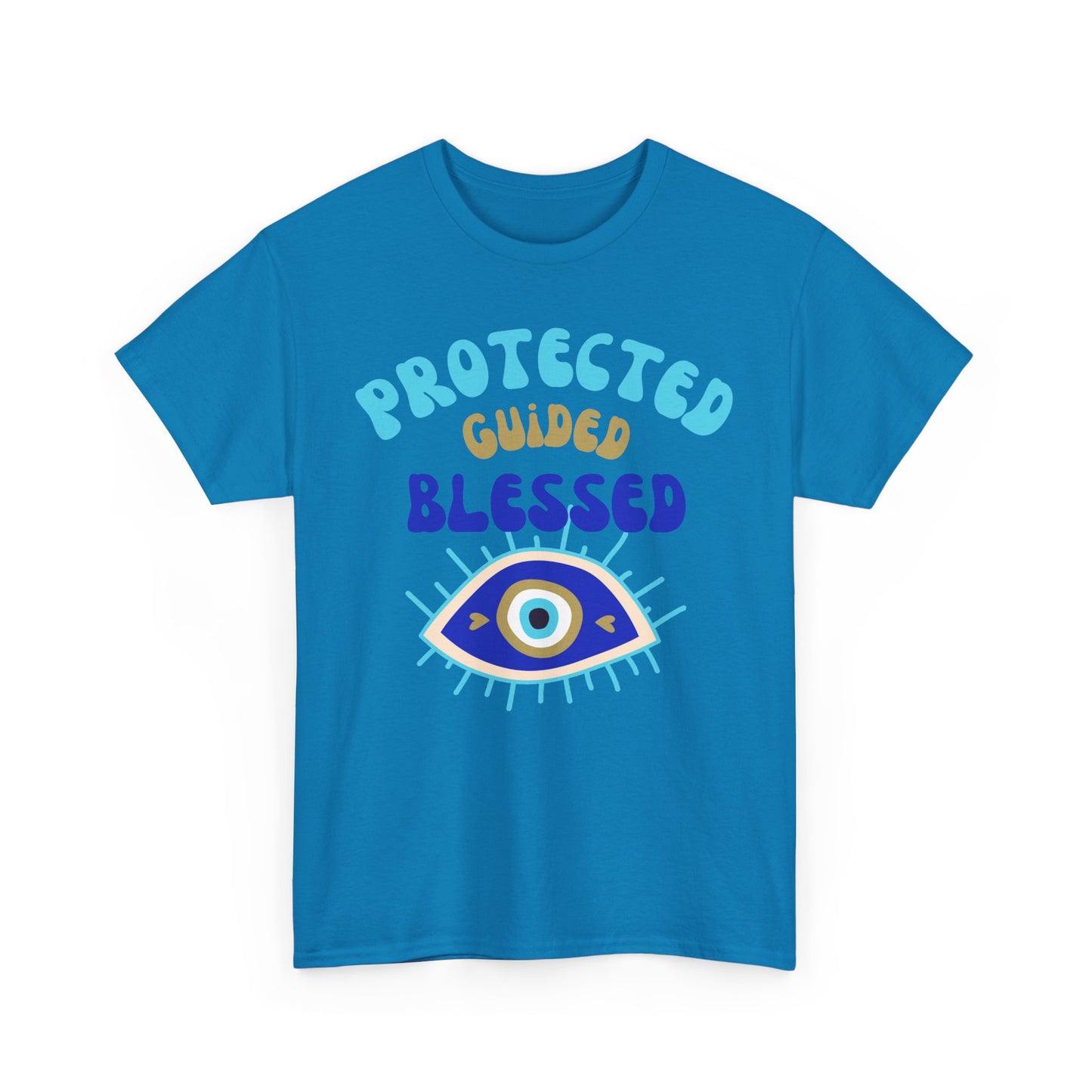 🧿Protected, Guided, Blessed Heavy Cotton Tee - A Statement of Spiritual Empowerment
