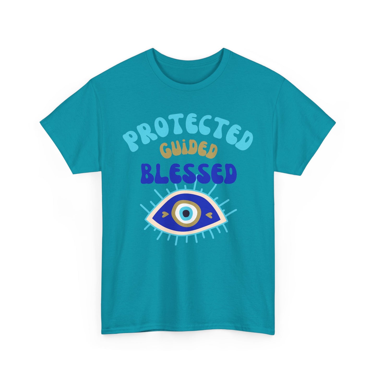 🧿Protected, Guided, Blessed Heavy Cotton Tee - A Statement of Spiritual Empowerment