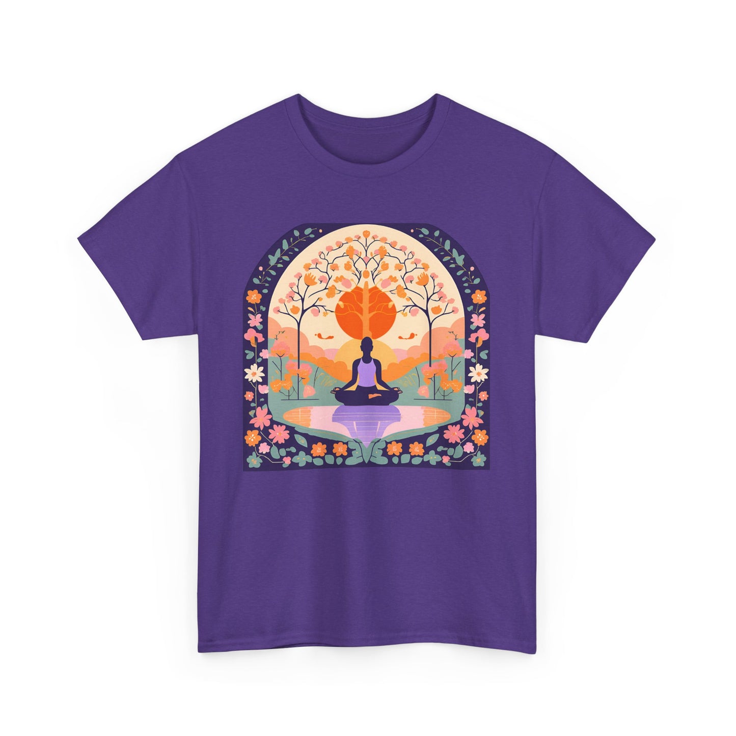 Zen Garden Meditations Heavy Cotton Tee - Nature’s Tranquility Awaits
