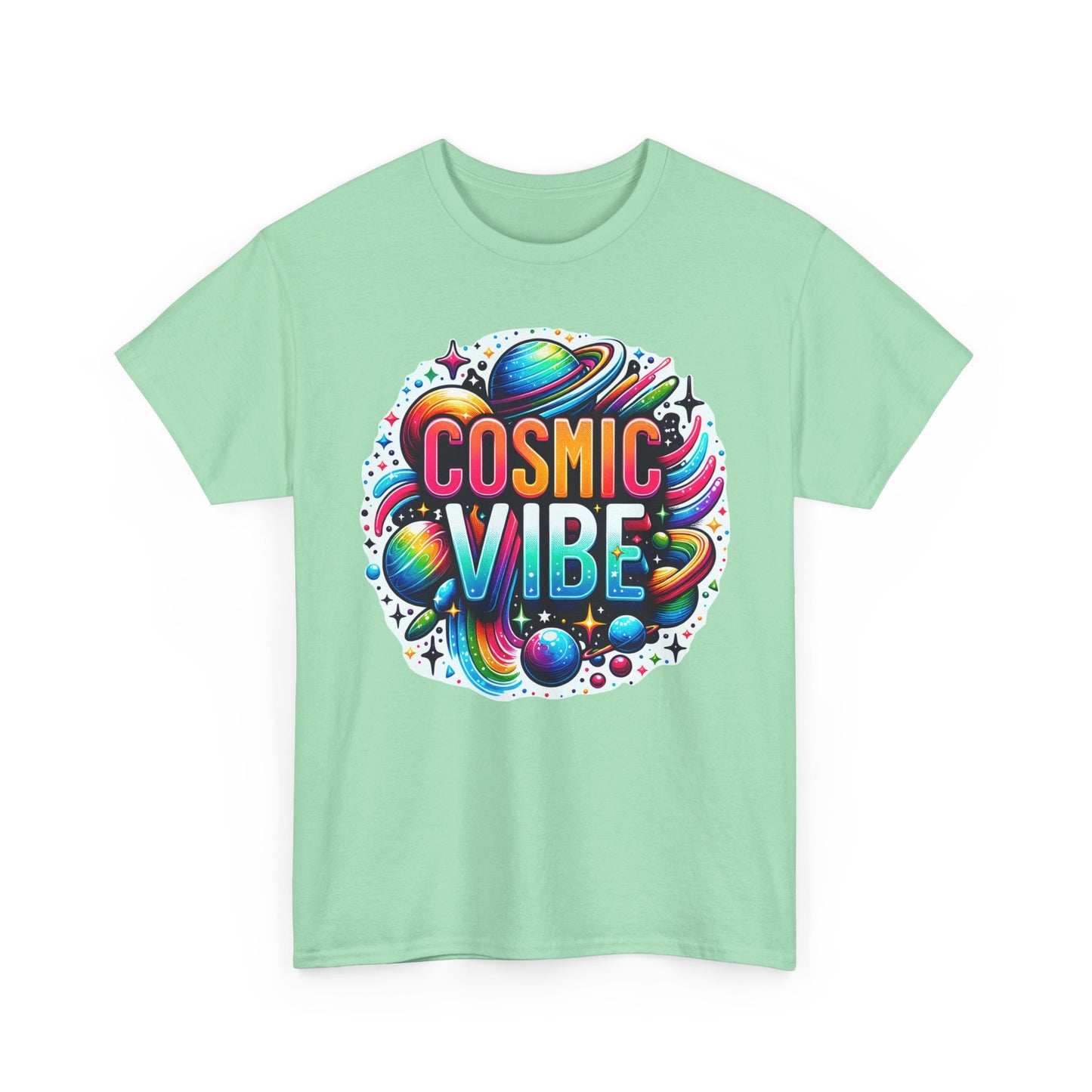 🌌Cosmic Vibes Heavy Cotton Tee - Align with the Rhythm of the Universe