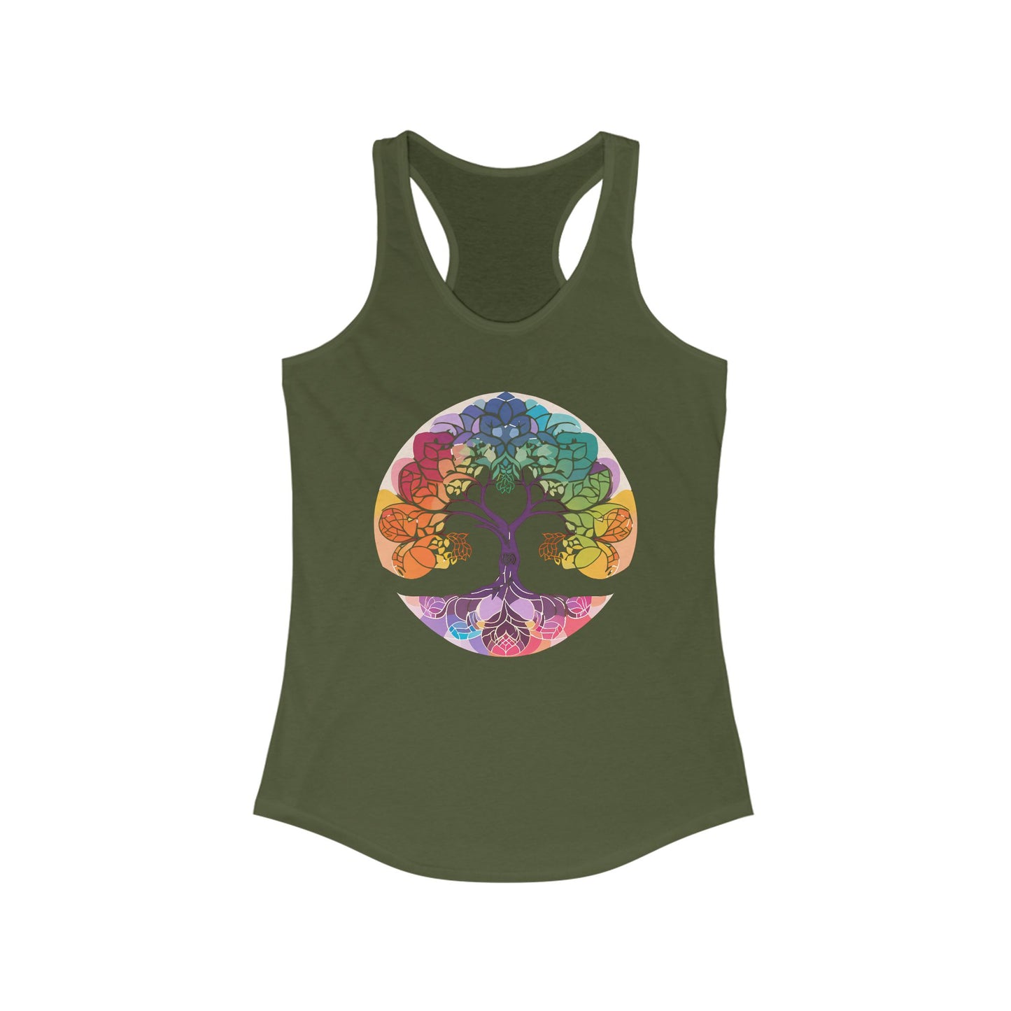 "BOHO Tree of Life" Racerback Tank – Vibrant Spirit & Effortless Comfort