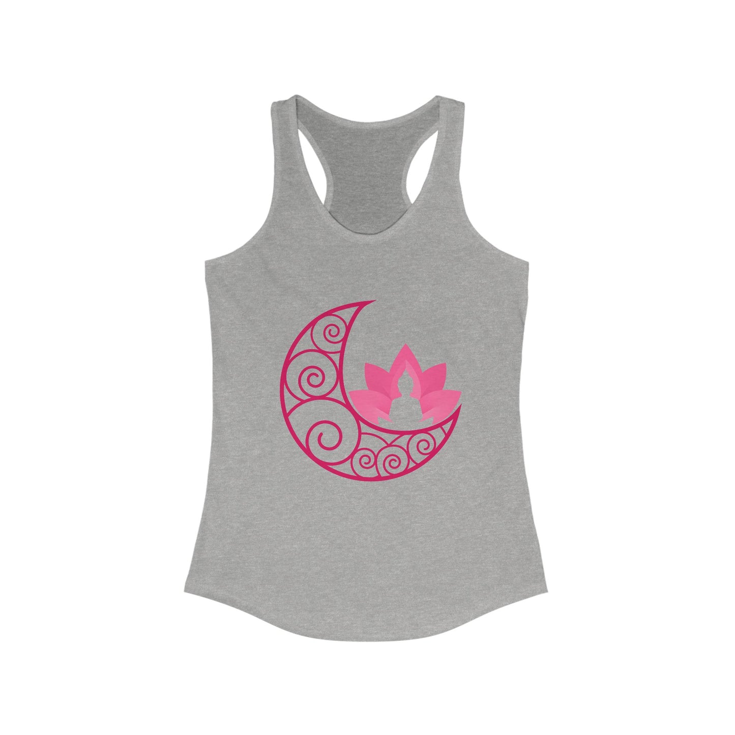 Moon & Buddha & Lotus Racerback Tank - Move in Peace, Glow with Intention