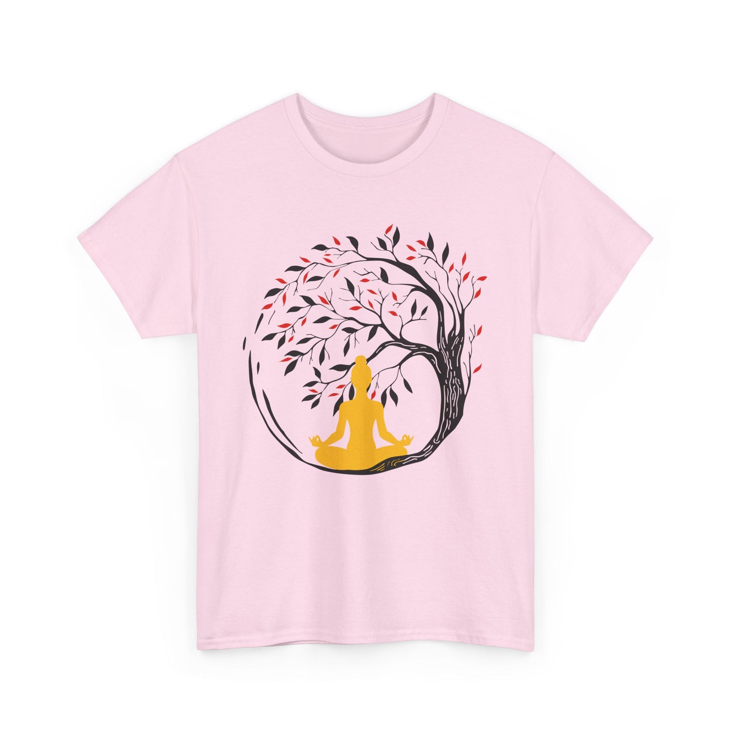 Rooted in Stillness - Meditation Tree Heavy Cotton Tee - Mindfulness Apparel