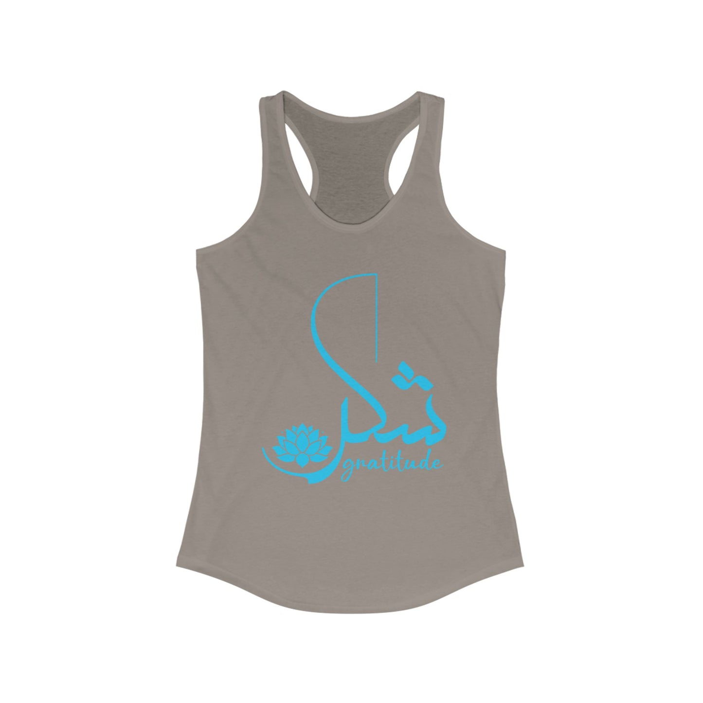 "Gratitude" Calligraphy Racerback Tank – Lotus Bloom Edition