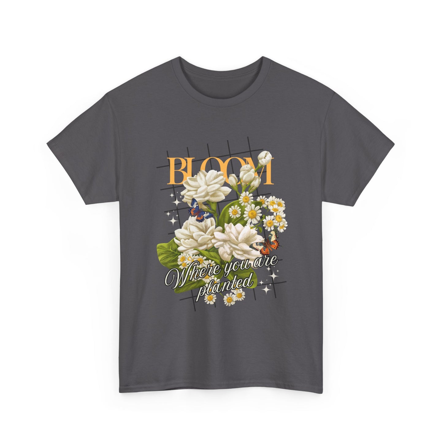 🌼Bloom Soulfully Heavy Cotton Tee - Rooted in Grace, Blossoming in Truth
