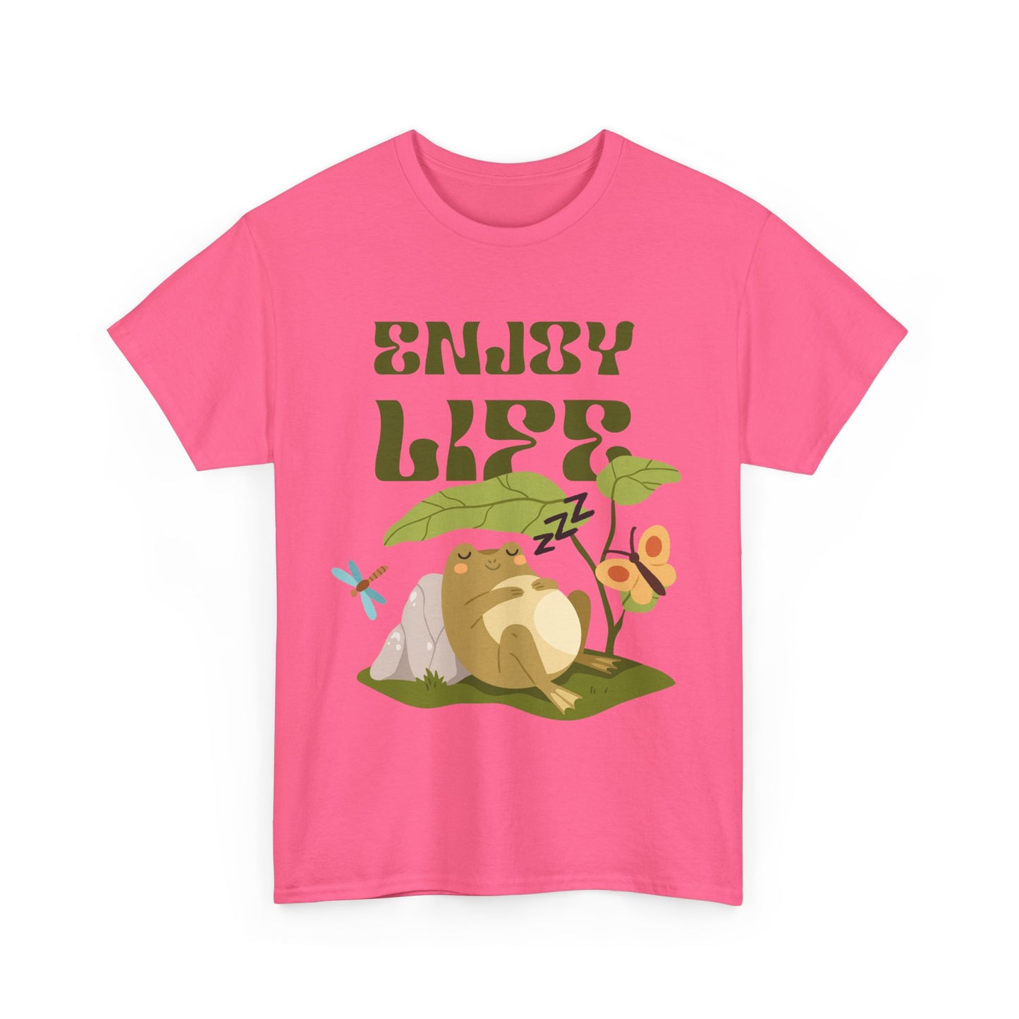 “Enjoy Life” Frog Tee - Chill Vibes Only - Heavy Cotton Tee