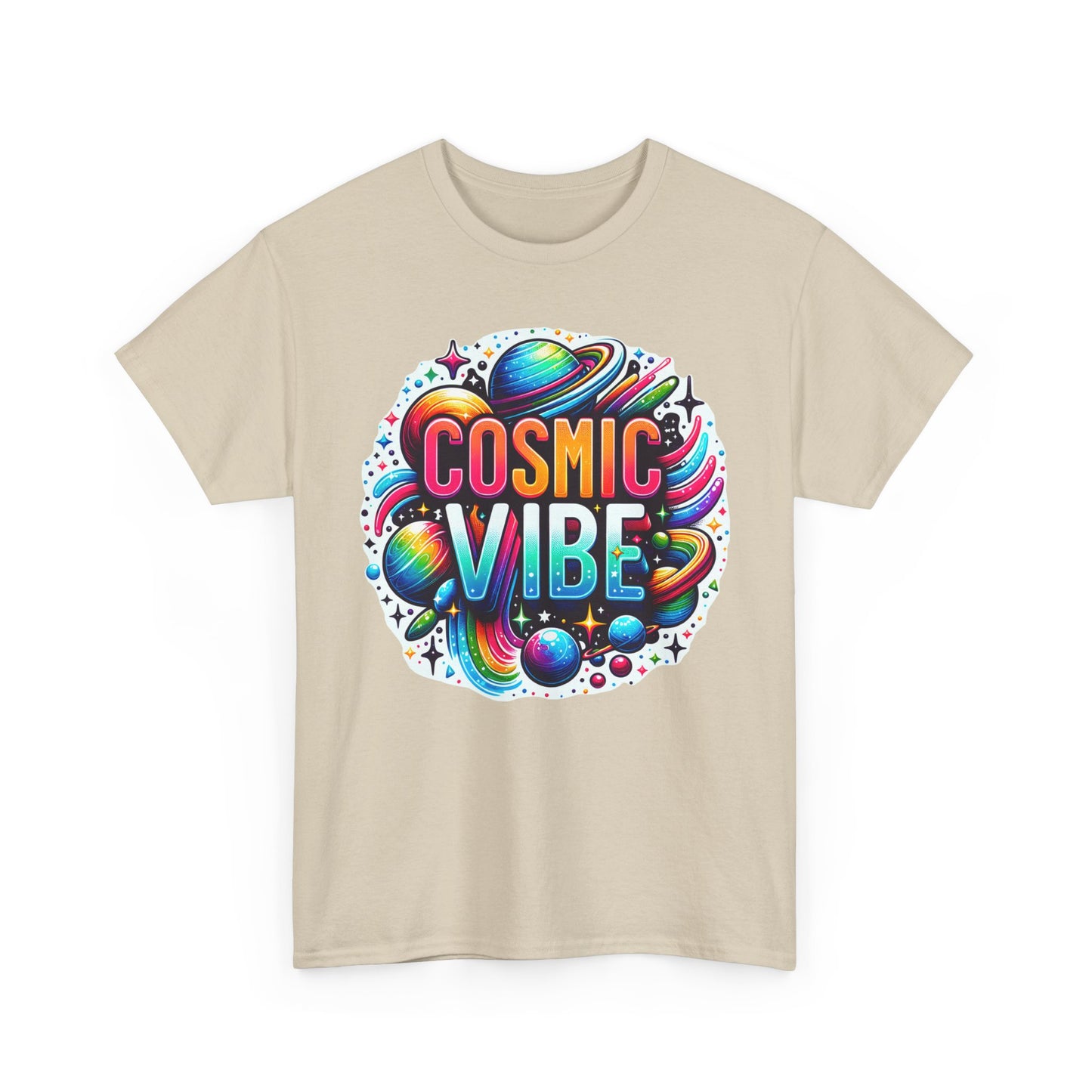 🌌Cosmic Vibes Heavy Cotton Tee - Align with the Rhythm of the Universe