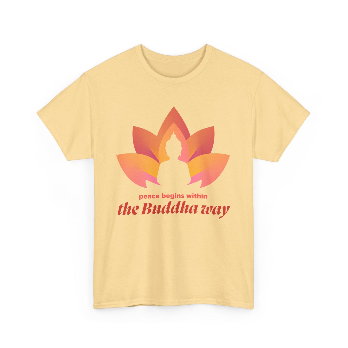Buddha Peace Within Heavy Cotton Tee - Embrace the Path of Serenity