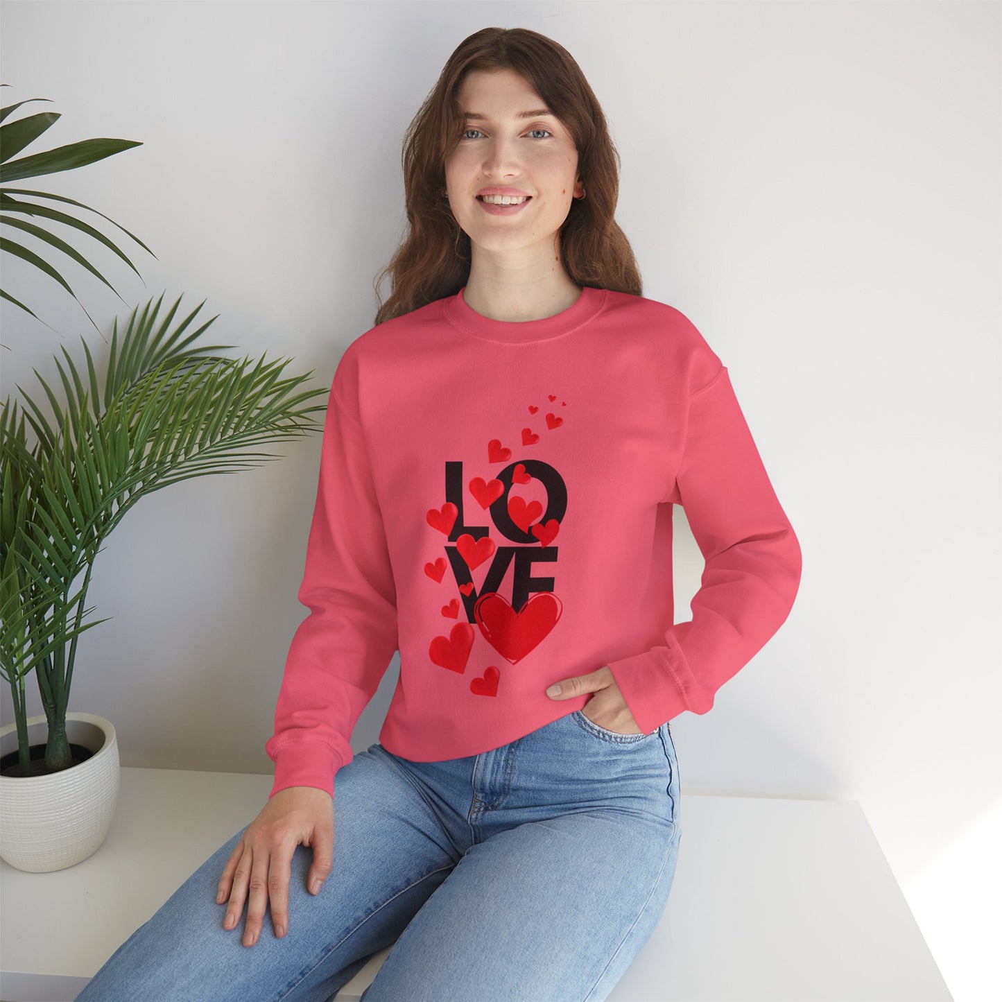 💖Love Woven in Hearts Crewneck Sweatshirt