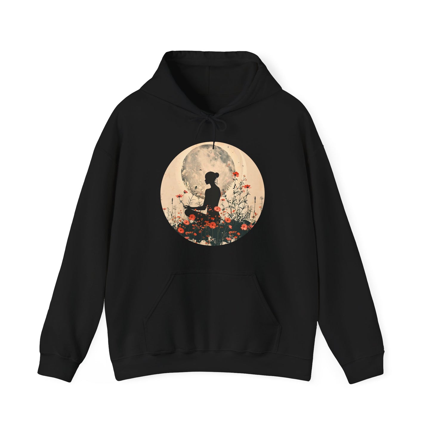 🌕Moonlit Meditation Hoodie – Divine Feminine Stillness & Strength✨🌹🧘🏾‍♀️