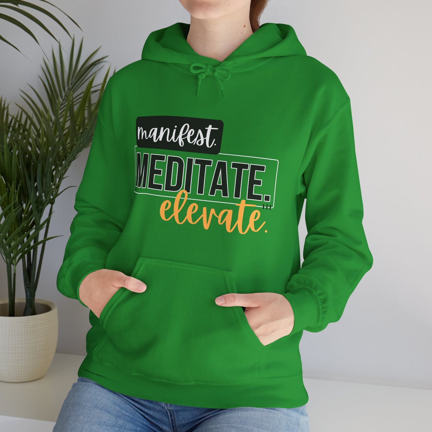 ✨Manifest. Meditate. Elevate. Hoodie – A Wearable Mantra for Mindful Living🌿