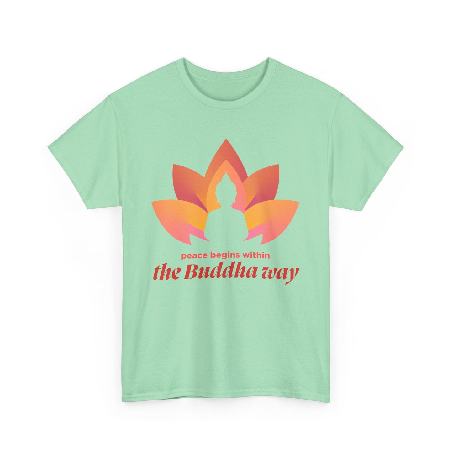 Buddha Peace Within Heavy Cotton Tee - Embrace the Path of Serenity