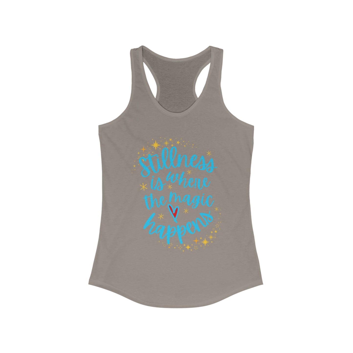 Stillness is Where the Magic Happens - Celestial Affirmation Racerback Tank