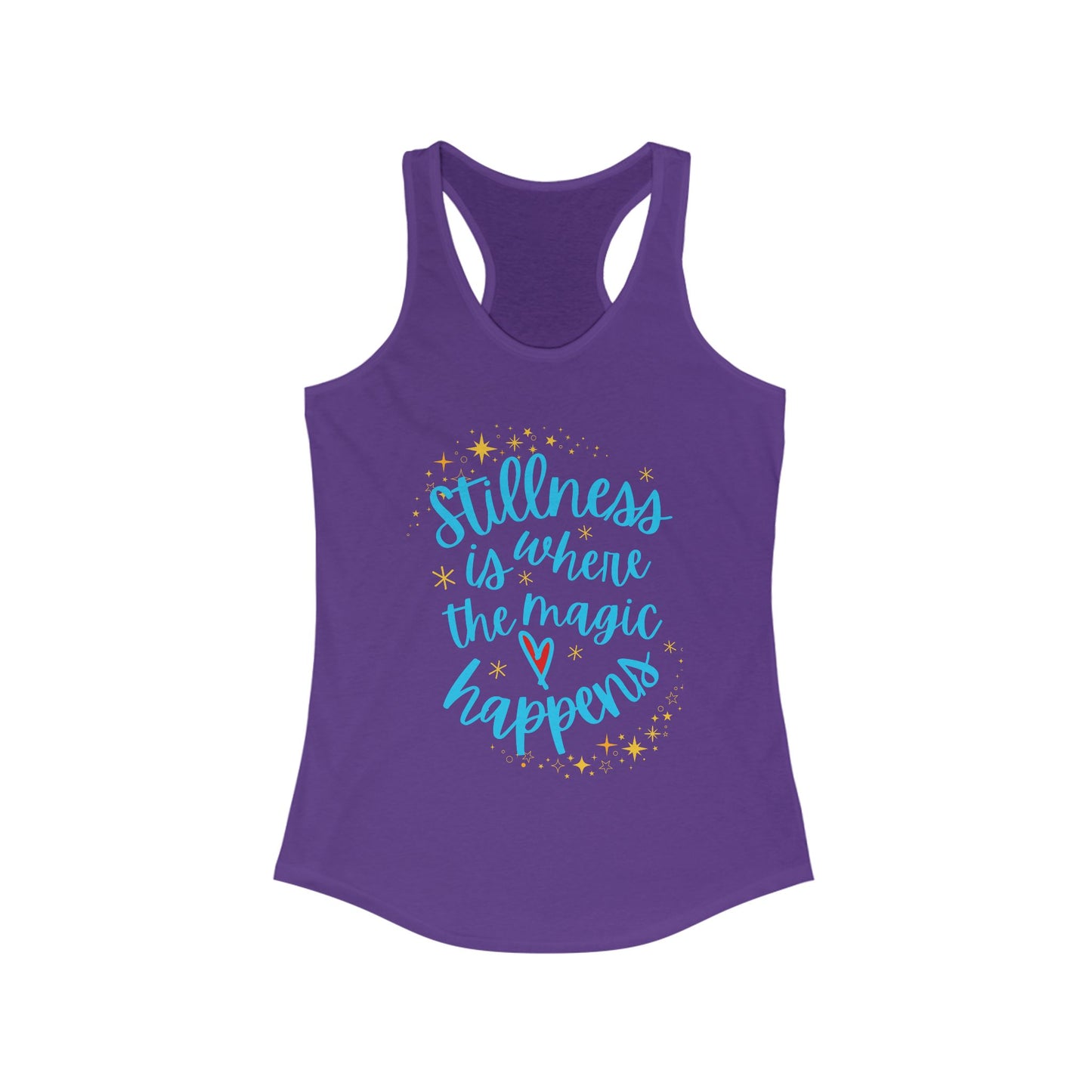 Stillness is Where the Magic Happens - Celestial Affirmation Racerback Tank