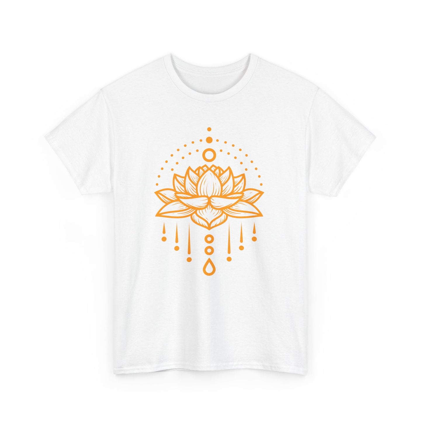 Golden Lotus Heavy Cotton Tee - Embrace Inner Brilliance