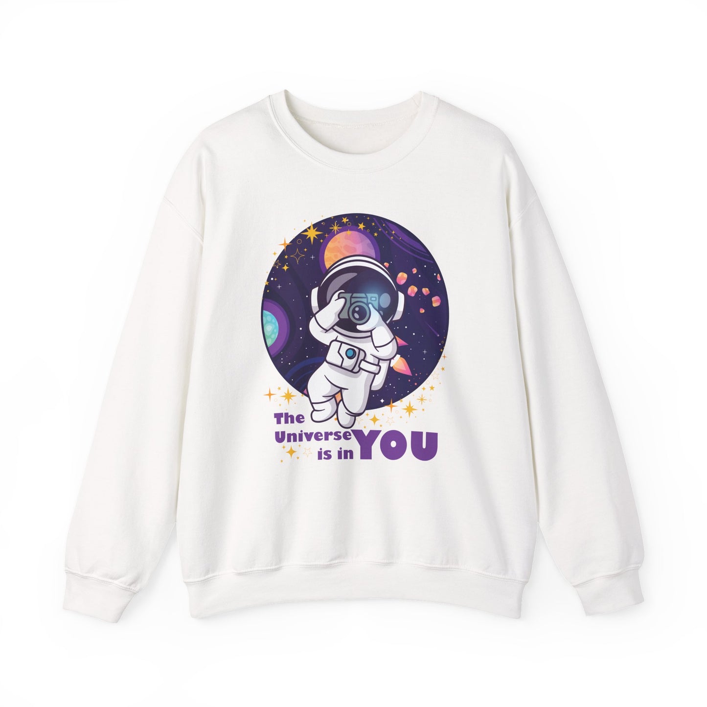 🌌"The Universe Is In YOU" Cosmic Camera📷 Crewneck Sweatshirt
