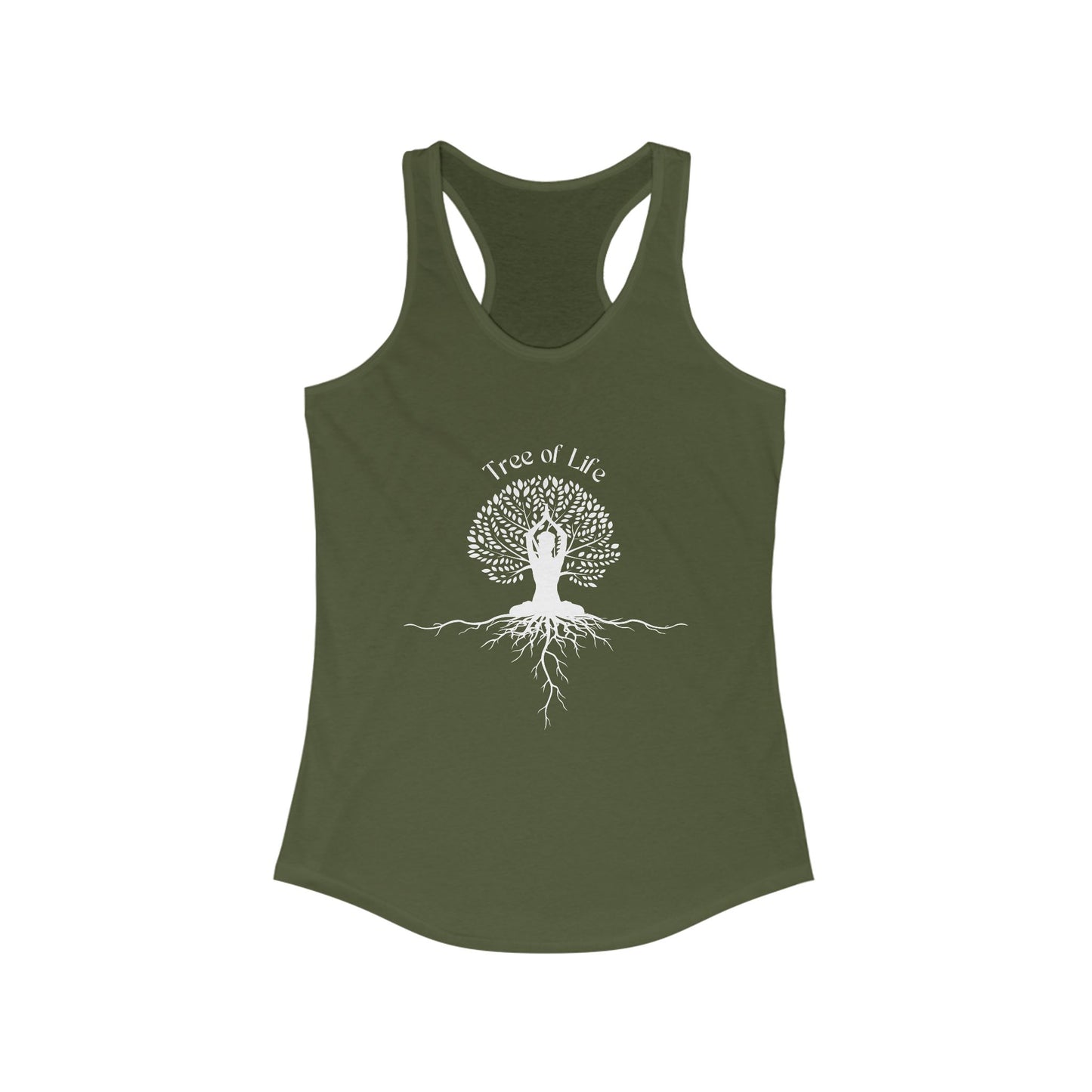 Tree of Life Yoga Racerback Tank – Rooted in Strength, Reaching for Light