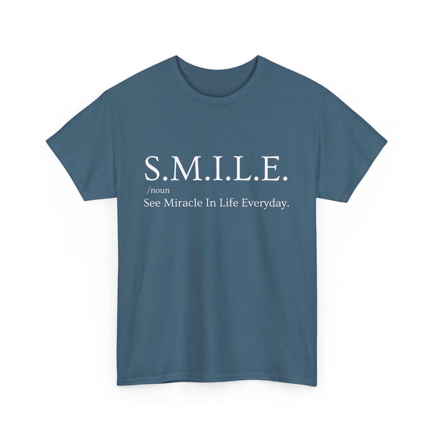 🌼 S.M.I.L.E. Acronym Heavy Cotton Tee - A Daily Dose of Positivity