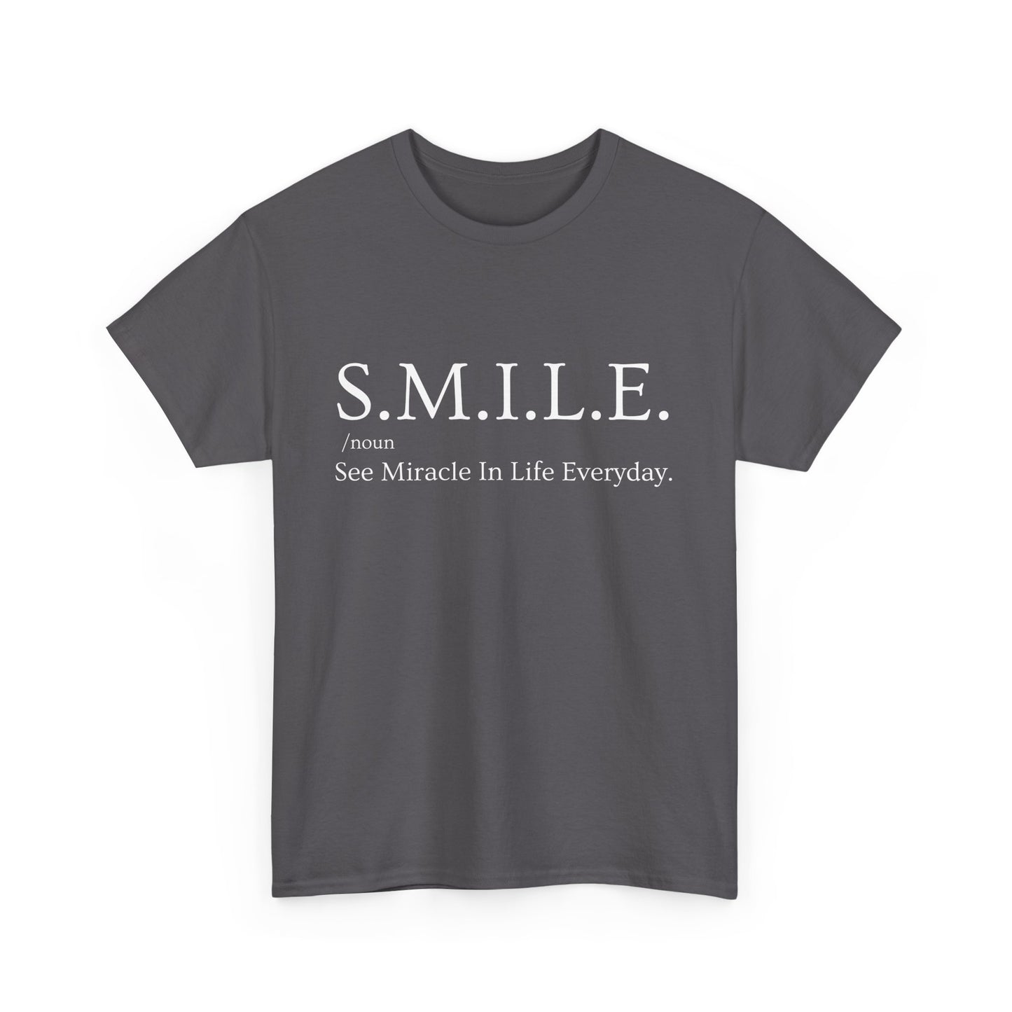 🌼 S.M.I.L.E. Acronym Heavy Cotton Tee - A Daily Dose of Positivity