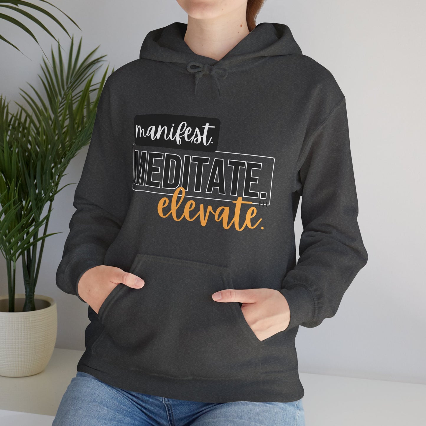 ✨Manifest. Meditate. Elevate. Hoodie – A Wearable Mantra for Mindful Living🌿