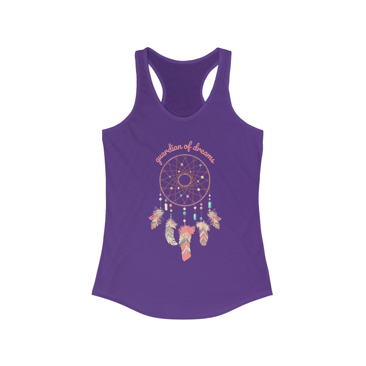 “Guardian of Dreams” Dreamcatcher Racerback Tank - BOHO-Chic Women’s Top for Active Souls