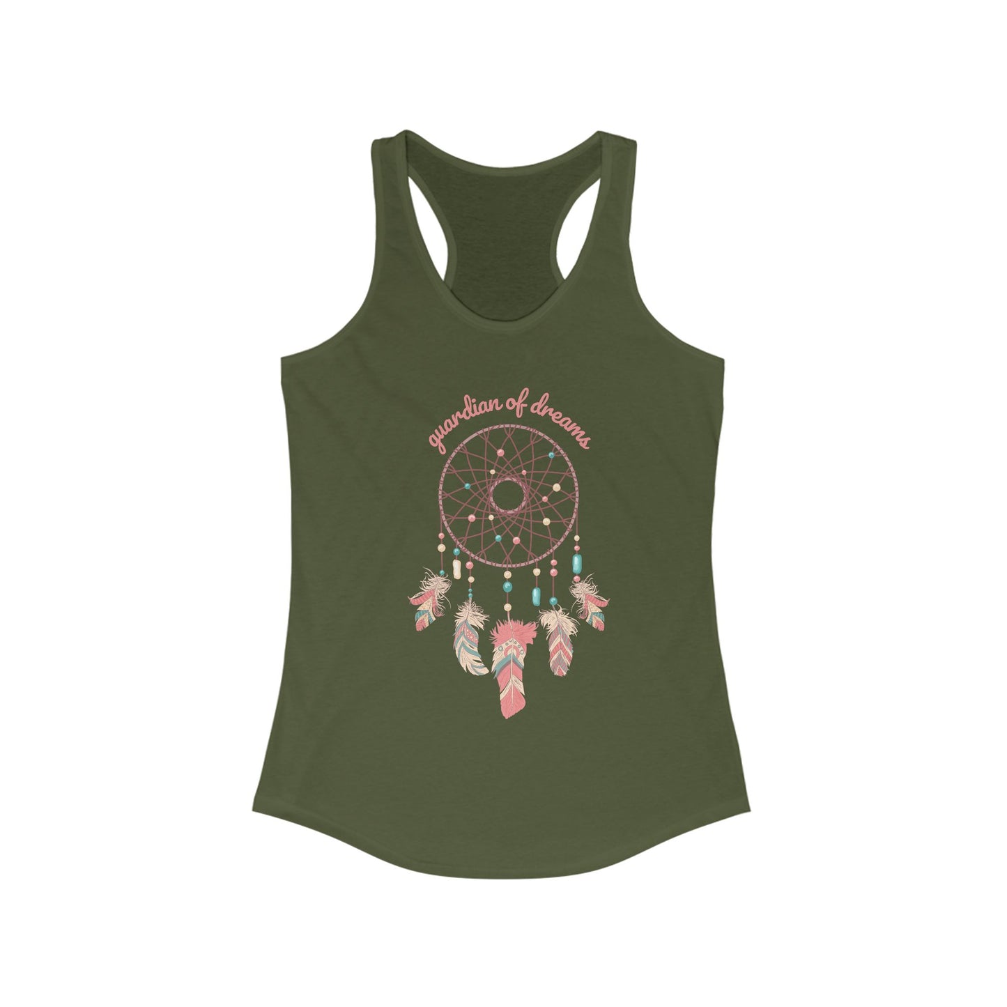 “Guardian of Dreams” Dreamcatcher Racerback Tank - BOHO-Chic Women’s Top for Active Souls