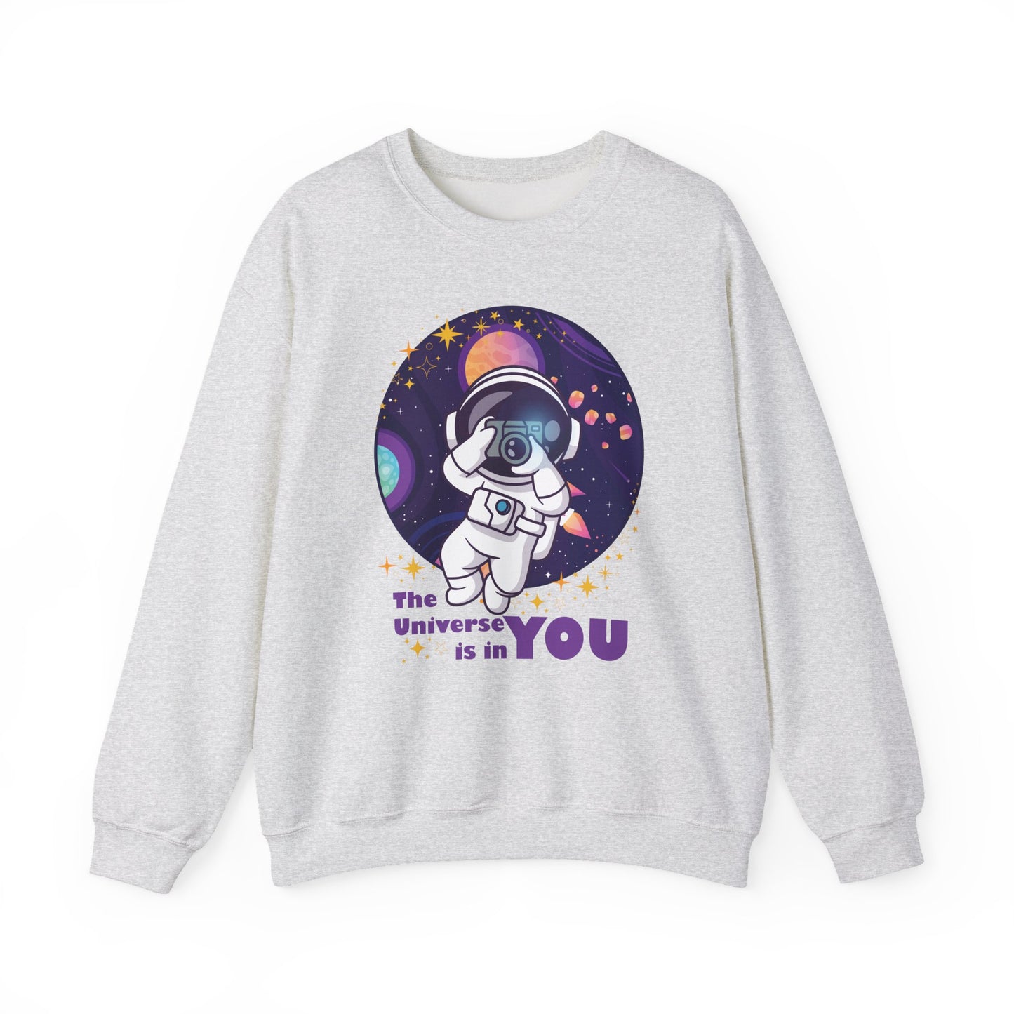 🌌"The Universe Is In YOU" Cosmic Camera📷 Crewneck Sweatshirt