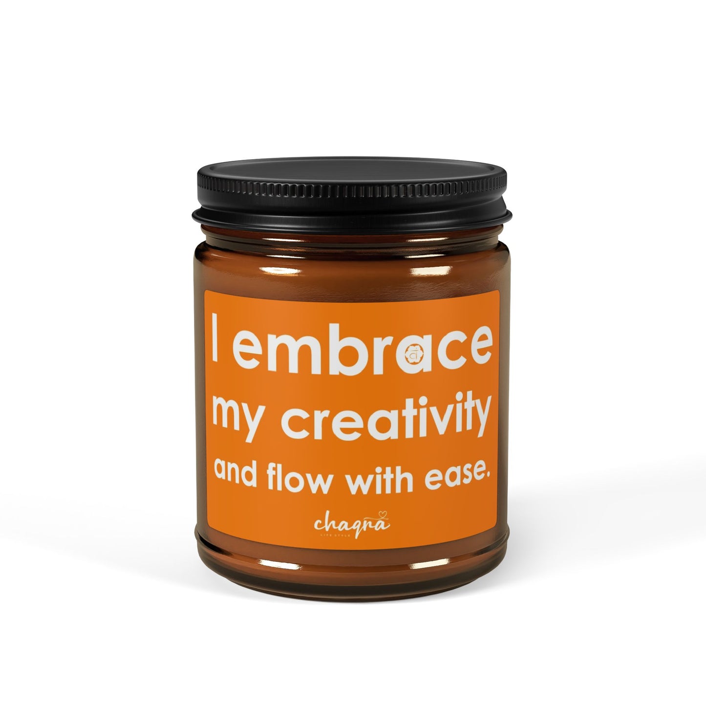 SACRAL CHAQRA Affirmation Candle 9oz. - "I embrace my creativity and flow with ease." - Scented Soy Candle