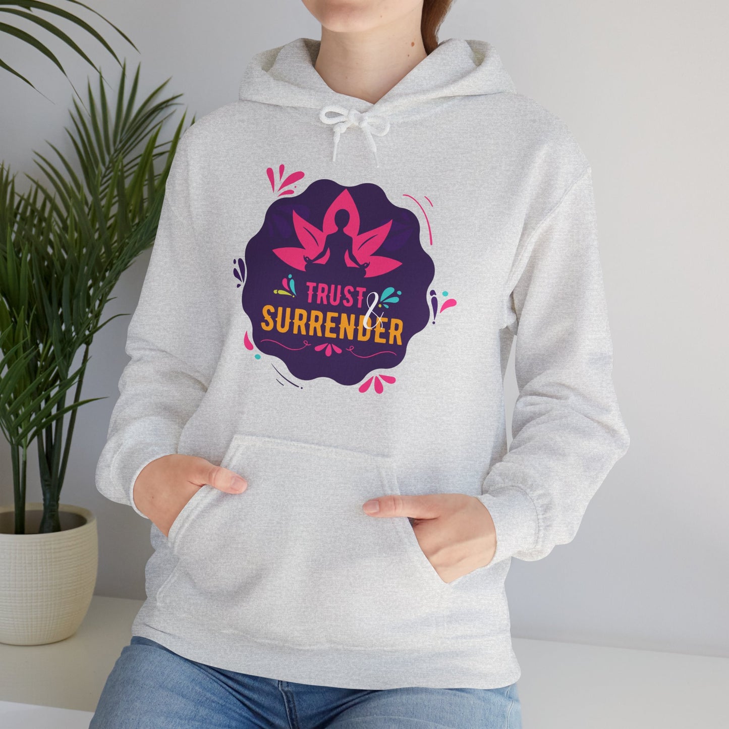 Lotus Flow “Trust & Surrender” Hoodie – Meditative Comfort with Sacred Intention 🌸🧘‍♀️✨