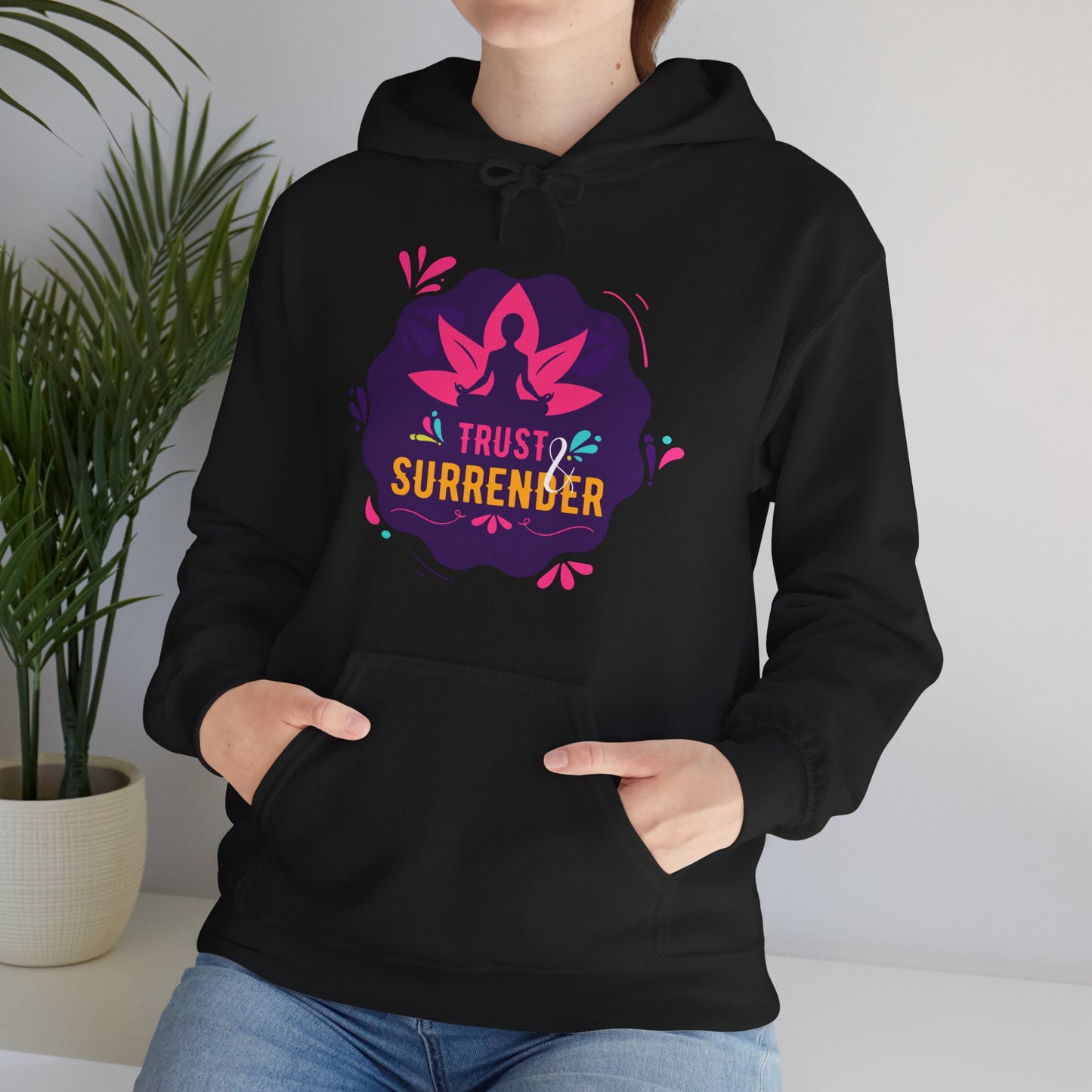 Lotus Flow “Trust & Surrender” Hoodie – Meditative Comfort with Sacred Intention 🌸🧘‍♀️✨