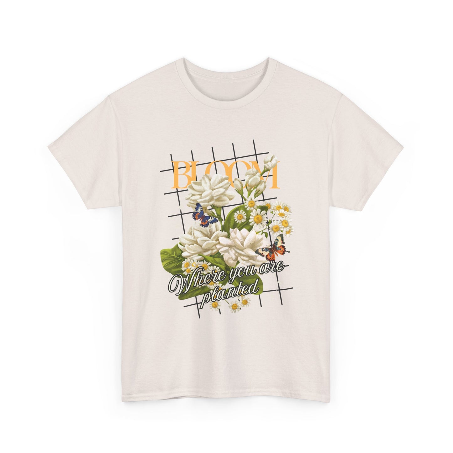 🌼Bloom Soulfully Heavy Cotton Tee - Rooted in Grace, Blossoming in Truth