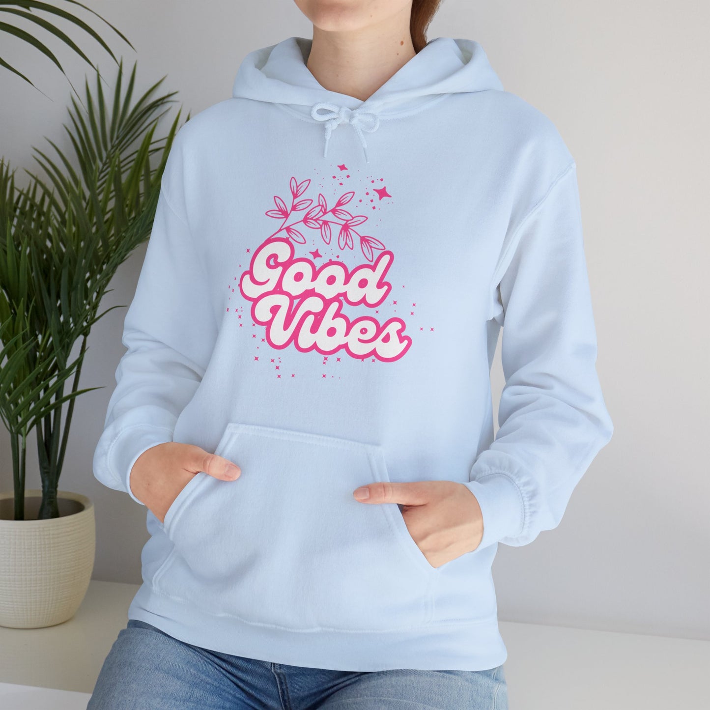 🌸Good Vibe Hoodie – Bloom in Positivity & Cosmic Light✨🌼