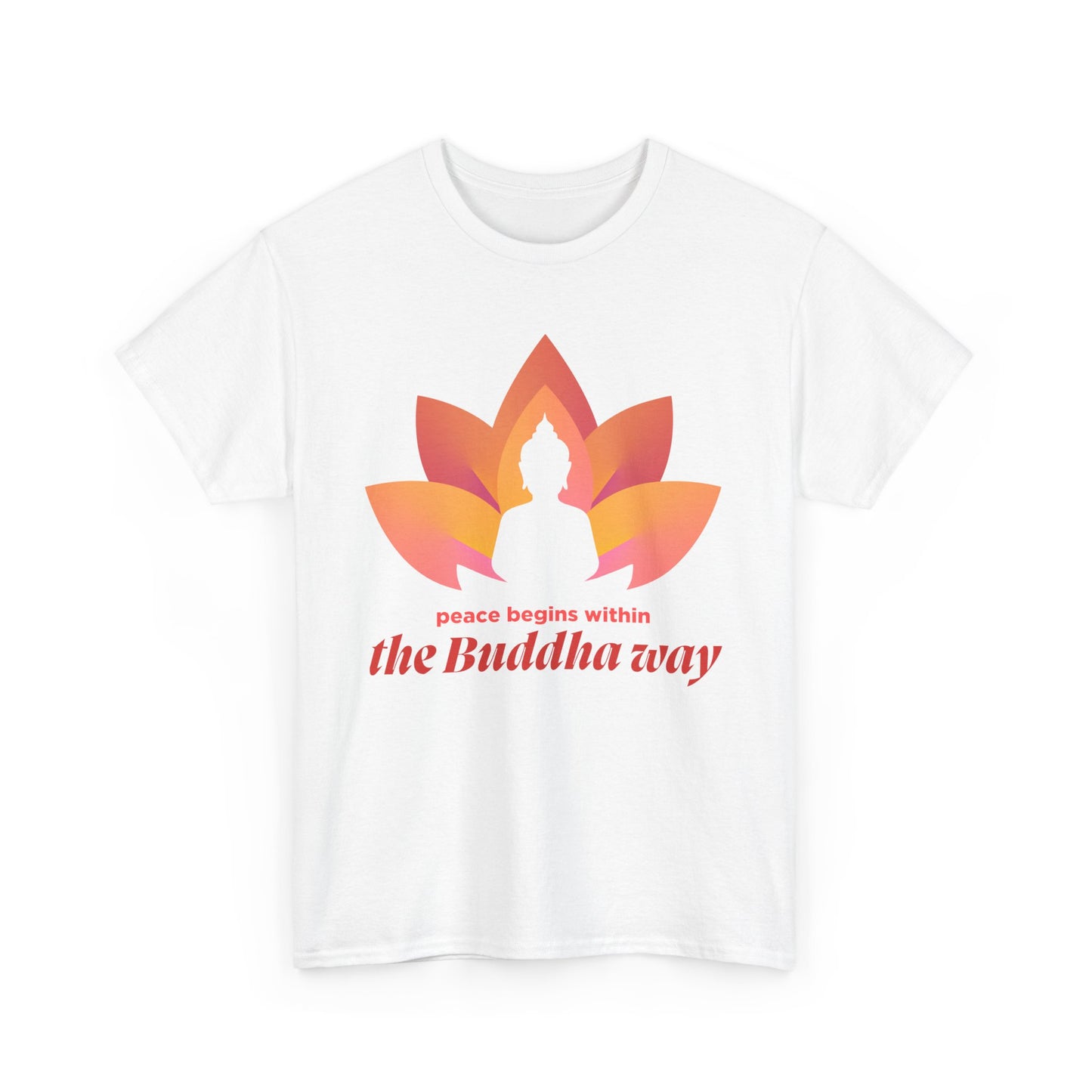 Buddha Peace Within Heavy Cotton Tee - Embrace the Path of Serenity