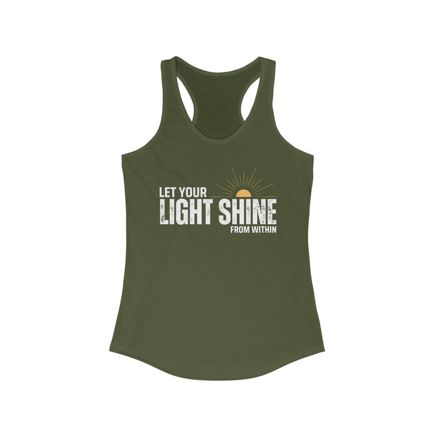 "Let Your Light Shine" - Women's Racerback Tank Top - Radiate Confidence & Inner Glow