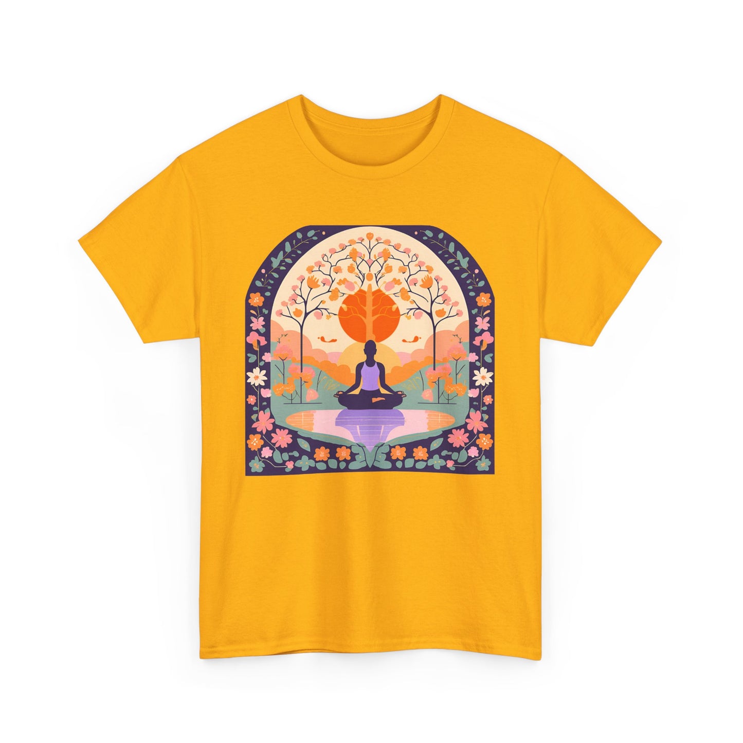 Zen Garden Meditations Heavy Cotton Tee - Nature’s Tranquility Awaits